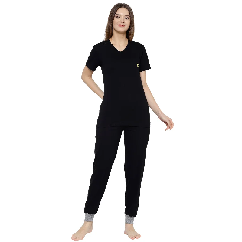 Vimal Jonney Black Women's Night Suit Sleeveless pajama sets